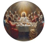 Jesus Christ - Religion 195 Piece Circular Jigsaw Puzzle Faith Animal Shape All Ages Suitable Stress Relief Puzzle Educational Learning Through Play Home Decor 195 PCS