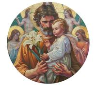 Jesus Christ - Religion 195 Piece Circular Puzzle Conviction Faith Animal Shape Premium Stress Relief Puzzle Home Decor Family Bonding Creative Challeng Educational 195 PCS