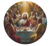 Jesus Christ - Religion 195 Piece Circular Puzzle Faith Animal Shape All Ages Suitable Stress Relief & Educational Puzzle Home Decor Family Activity Challenging 195 PCS