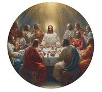 Jesus Christ - Religion 195 Piece Circular Puzzle Faith Animal Shape Learning Puzzle for All Ages Creative Brainteaser Gift Home Decor Relaxing Activity Challenging 195 PCS