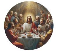 Jesus Christ - Religion 195 Piece Circular Puzzle Faith Animal Shape Learning Puzzle for All Ages Creative Brainteaser Gift Home Decor Relaxing Activity Challenging 195 PCS