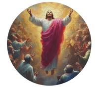 Jesus Christ - Religion 195 Piece Circular Puzzle Faith Animal Shape Learning Through Play Educational Puzzle for Kids & Adults Idea Home Decor 195 PCS