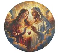 Jesus Christ - Religion 195 Piece Round Puzzle Conviction Faith Animal Shape Family Educational Puzzle Stress Relief Home Decor Relaxing Creative Challeng Challenging 195 PCS