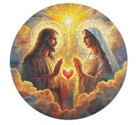 Jesus Christ - Religion 68 Piece Circular Jigsaw Puzzle Conviction Faith Animal Shape Durable Large Format Puzzle Stress Relief Home Decor Educational AgesChallenging 68 PCS