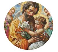 Jesus Christ - Religion 68 Piece Circular Jigsaw Puzzle Conviction Faith Animal Shape Premium Home Decor Stress Relief Puzzle for All Ages Creative Challeng Challenging 68 PCS