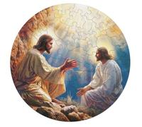 Jesus Christ - Religion 68 Piece Circular Puzzle Conviction Faith Animal Shape Premium Quality Challenging Brainteaser for Adults Durable Pieces Home Decor Wall Art 68 PCS