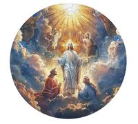 Jesus Christ - Religion 68 Piece Circular Puzzle Conviction Faith Animal Shape Premium Quality Stress Relief Brainteaser for Adults & Kids Home Decor Educational Game 68 PCS