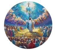 Jesus Christ - Religion 68 Piece Circular Puzzle Conviction Faith Animal Shape Premium Stress Relief Puzzle Home Decor Family Bonding Creative Challeng Educational 68 PCS