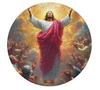 Jesus Christ - Religion 68 Piece Circular Puzzle Faith Animal Shape All Ages Stress Relief Home Decor Puzzle Educational Creative Challeng Challenging 68 PCS