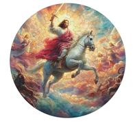 Jesus Christ - Religion 68 Piece Circular Puzzle Faith Animal Shape Learning Puzzle for All Ages Creative Brainteaser Gift Home Decor Relaxing Activity Challenging 68 PCS