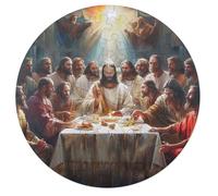 Jesus Christ Religion 68 Piece Round Jigsaw Puzzle Conviction Faith Animal Shape Premium Brainteaser Stress Relief Puzzle Home Decor Gift Educational Educational 68 PCS