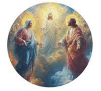 Jesus Christ - Religion 68 Piece Round Jigsaw Puzzle Faith Animal Shape All Ages Gift Puzzle Stress Relief Relaxing Activity Home Decor Educational Challenging 68 PCS