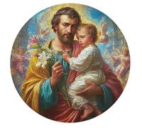 Jesus Christ - Religion 68 Piece Round Puzzle Faith Animal Shape Durable Premium Puzzle Stress Relief Relaxing Activity Home Decor Challenging Educational 68 PCS