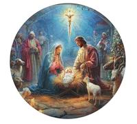 Jesus Christ - Religion 68 Piece Round Puzzle Faith Animal Shape Family Stress Relief Puzzle Home Decor Creative Brainteaser Creative Challeng Educational 68 PCS