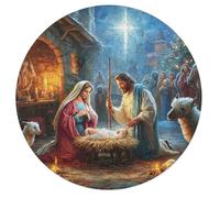 Jesus Christ - Religion 68 Piece Round Puzzle Faith Animal Shape Relaxing Home Decor Puzzle Stress Relief for Adults & Kids Creative Challeng Challenging 68 PCS