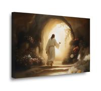 Jesus Christ Resurrected Easter Painting Jesus Christ Leaving The Tomb He Alive Christian Wall Art Ressurection Religious Gifts LDS Home Decor - Indoor Home Decor Church Wall Decorations Framed