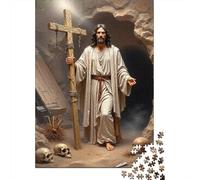 Jesus Christ Resurrection 1000 Pc Thickened Paper Puzzle Grown-Ups Relaxation Hobby Easy Store Engaging Teaser 38x26cm/1000pcs