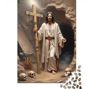 Jesus Christ Resurrection 1000 Piece Sturdy Cardboard Jigsaw Puzzle Set Senior Enthusiasts Concentration Training Wall Decoration 70x50cm/1000pcs