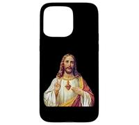 Jesus Christ Sacred Heart Peace Sign Portrait Case for iPhone 15 Pro Max