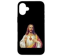 Jesus Christ Sacred Heart Peace Sign Portrait Case for iPhone 16 Plus