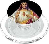 Jesus Christ Sacred Heart Peace Sign Portrait PopSockets PopGrip for MagSafe