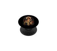 Jesus Christ Sacred Icon With Stars And Flowers Art Design PopSockets Adhesive PopGrip