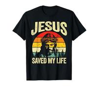 Jesus Christ Saved My Life Christian Believer God Retro Men T-Shirt