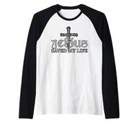 Jesus Christ Saved My Life Gift for Women Men Raglan Baseball Tee