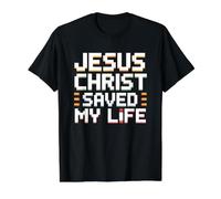 Jesus Christ Saved My Life Value Graphic T-Shirt, Men, Black, XL
