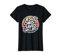 Jesus Christ Saved My Life Value Graphic T-Shirt, Women, Black, XL