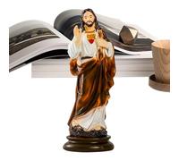 Jesus Christ Sculpture,8.2 Inch Jesus Desktop Ornament - Collectible Resin Christian Statue for Prayer Room Display Living Room Ceremony Bedroom Church Bookshelf Home