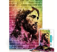 Jesus Christ Sketch Art 1000 Piece Jigsaw Puzzles- Reason Skill Smooth Joint Happy Challenge (38x52cm)