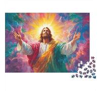 Jesus Christ-spiritual Art Style 1000 Piece Puzzles for Adults of Premium Board Jigsaw Puzzles with Impossible Puzzle for Challenging Puzzles for Adults As Gifts for Puzzle Lovers 52x38cm/1000pcs