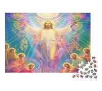 Jesus Christ-spiritual Divine Art Jigsaws 1000 Pieces for Adults on Thick Blue Board Jigsaws for Adults As A Fun And Challenging Family Game for Collectible Art 70x50cm/1000pcs