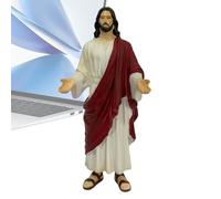 Jesus Christ Statue | Religious Wearing a Robe Sculpture with Open Arms | Jesus Blessing Statue | for Desk Prayer Holiday Party Offices Home Living Room Mantel