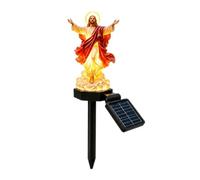 Jesus Christ Statue Solar Powered Resin Sculpture With Automatic Glow