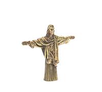 Jesus Christ The Redeemer - Small Brass Statue of Jesus - Reminder of Faith, Talisman for Your car Dash or Work Space