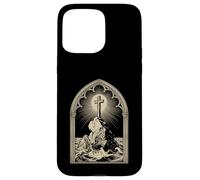 Jesus Christ the Solid Rock Rugged Cross for Christian Men Case for iPhone 15 Pro Max