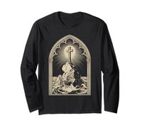 Jesus Christ the Solid Rock Rugged Cross for Christian Men Long Sleeve T-Shirt