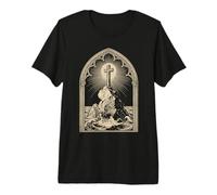 Jesus Christ the Solid Rock Rugged Cross for Christian Men Premium T-Shirt