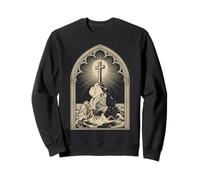 Jesus Christ the Solid Rock Rugged Cross for Christian Men Sweatshirt
