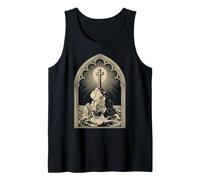 Jesus Christ the Solid Rock Rugged Cross for Christian Men Tank Top