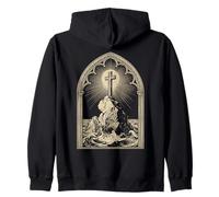 Jesus Christ the Solid Rock Rugged Cross for Christian Men Zip Hoodie
