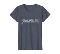 Jesus Christ Twelve Apostles Last Supper T-Shirt, Women, Heather Blue, Small