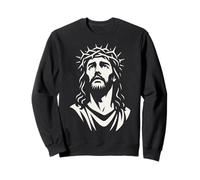 Jesus Christ Upward Glance Monochrome Christian Faith Sweatshirt