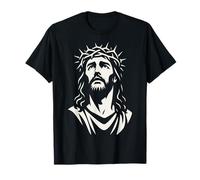 Jesus Christ Upward Glance Monochrome Christian Faith T-Shirt