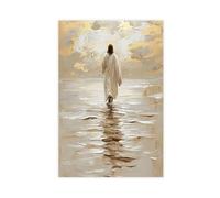 Jesus Christ Walking on Water Canvas Poster Wall Art Decor Print Picture Paintings for Living Room Bedroom Decoration 12x18inch(30x45cm)