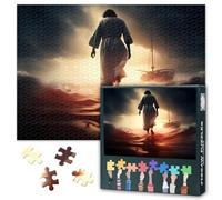 Jesus Christ Walking Towards the Boat 1000 Pieces Puzzles for Adults Jesus Christ Walking Jigsaw Puzzles for Wall Art Intelligence Funny Puzzle for Adults Family Friends Indoor Games 27.5"X19.7"