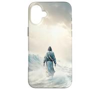 Jesus Christ Walks on Water - Christian Faith Graphic Design Case for iPhone 16 Plus