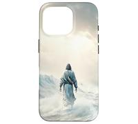 Jesus Christ Walks on Water - Christian Faith Graphic Design Case for iPhone 16 Pro